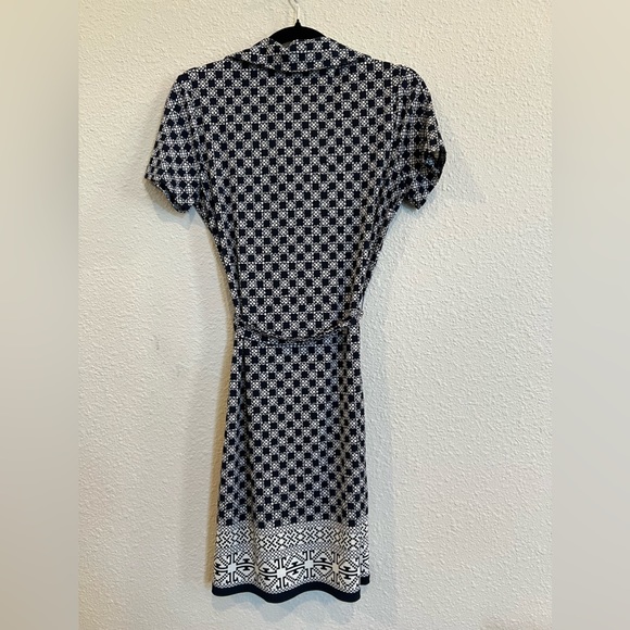 Nordstrom Max Studio collared short sleeve geometric belted dress size XS a443 - Picture 3 of 4